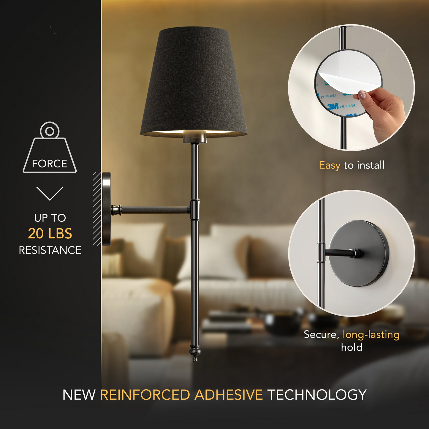 SURREE™ - WIRELESS DARK WALL SCONCES (SET OF 2)