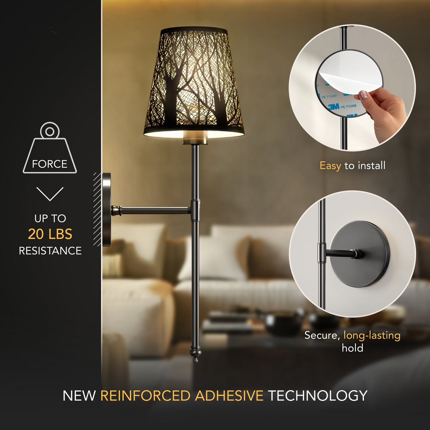 SURREE™ - WIRELESS METALLIC WALL SCONCES (SET OF 2)