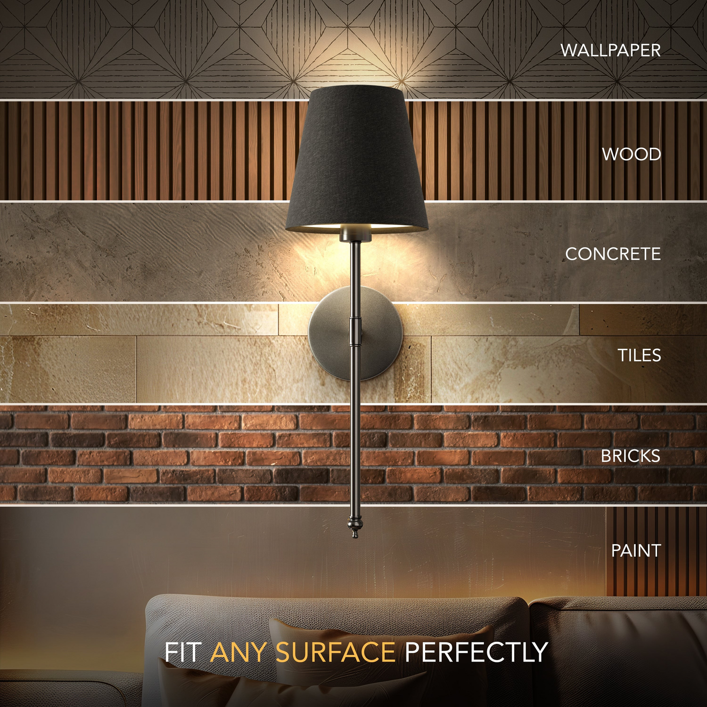 SURREE™ - WIRELESS DARK WALL SCONCES (SET OF 2)