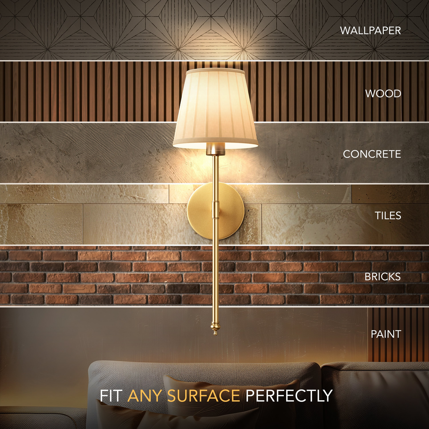SURREE™ - WIRELESS PLEATED WALL SCONCES (SET OF 2)