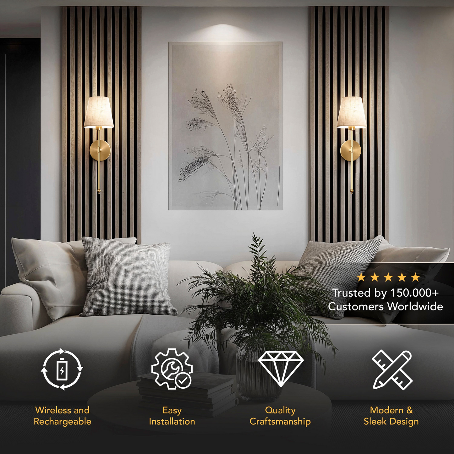 SURREE™ - WIRELESS SAND WALL SCONCES (SET OF 2)