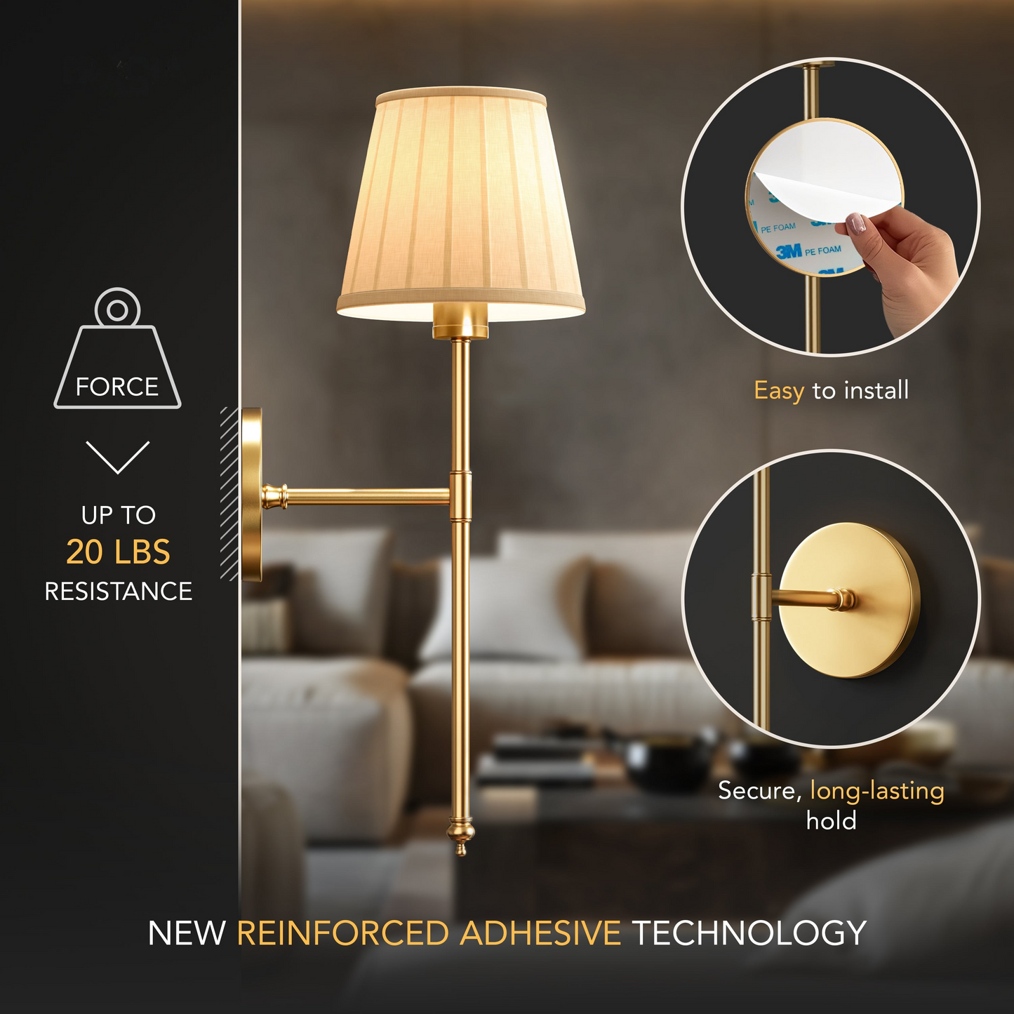 SURREE™ - WIRELESS PLEATED WALL SCONCES (SET OF 2)