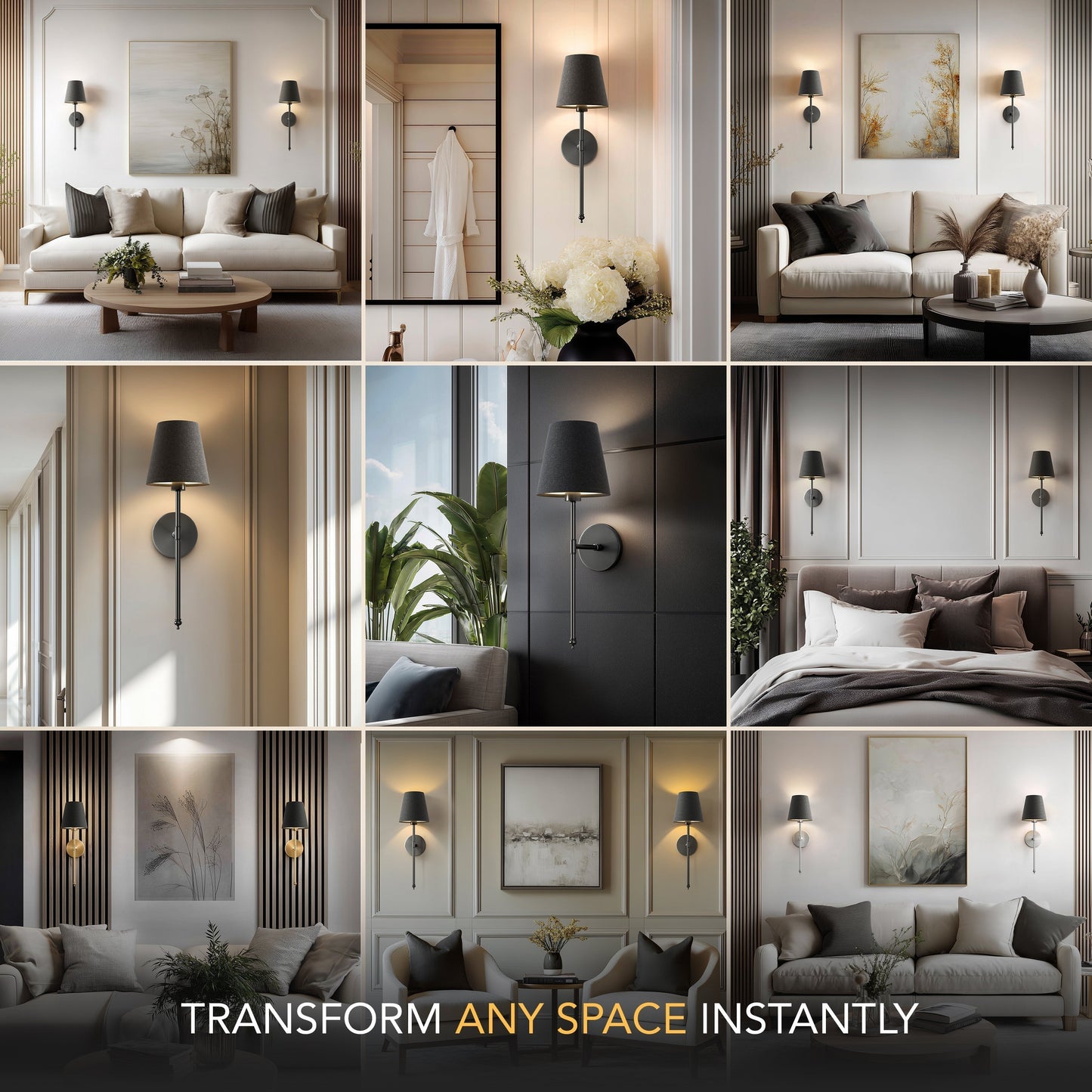 SURREE™ - WIRELESS DARK WALL SCONCES (SET OF 2)