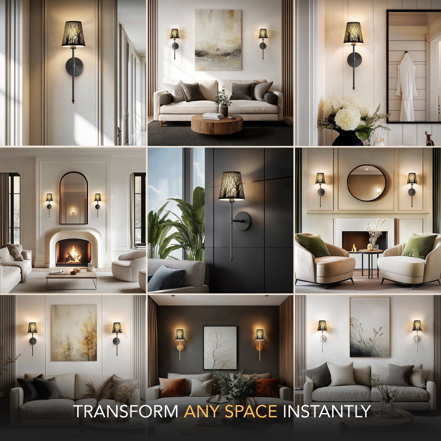 SURREE™ - WIRELESS METALLIC WALL SCONCES (SET OF 2)