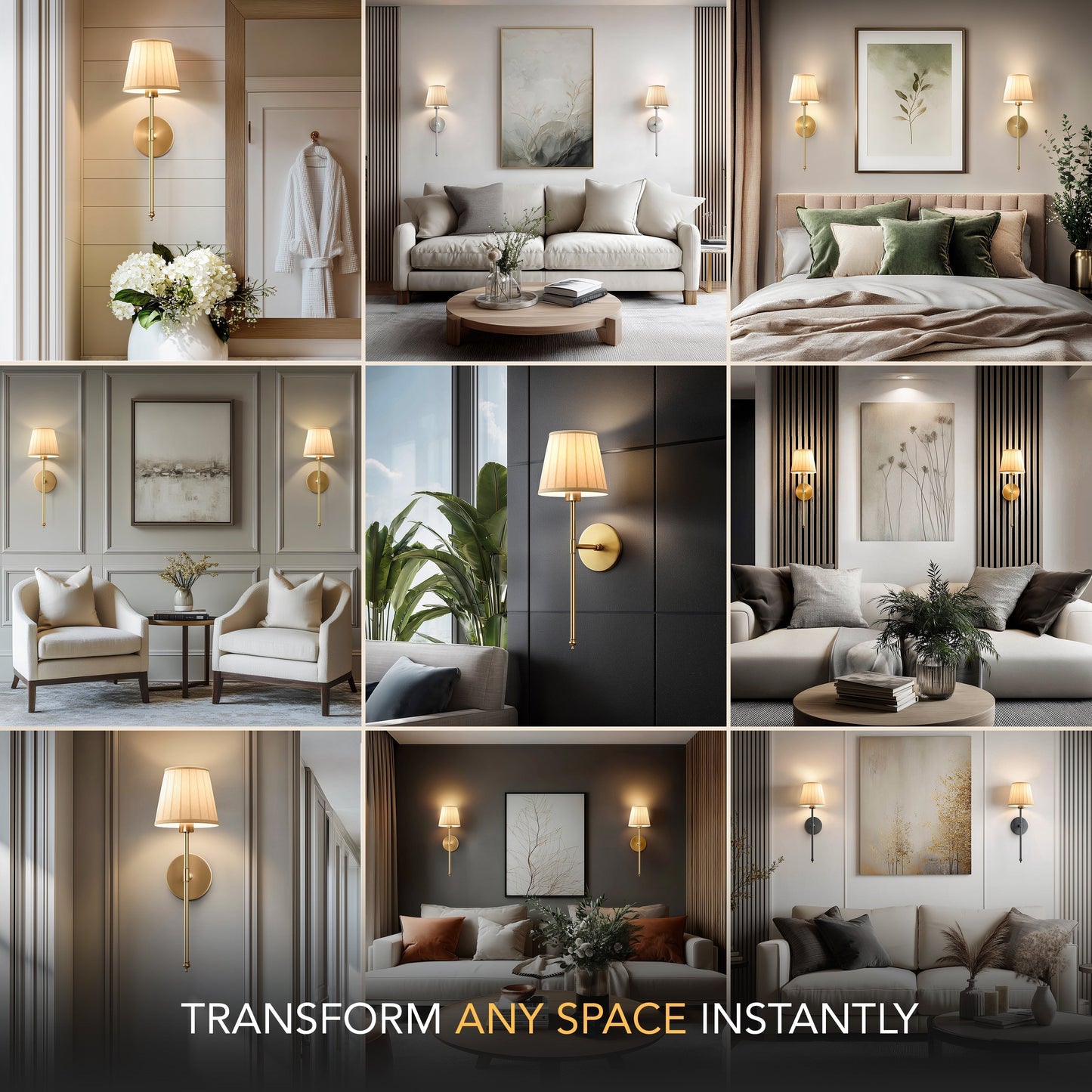 SURREE™ - WIRELESS PLEATED WALL SCONCES (SET OF 2)