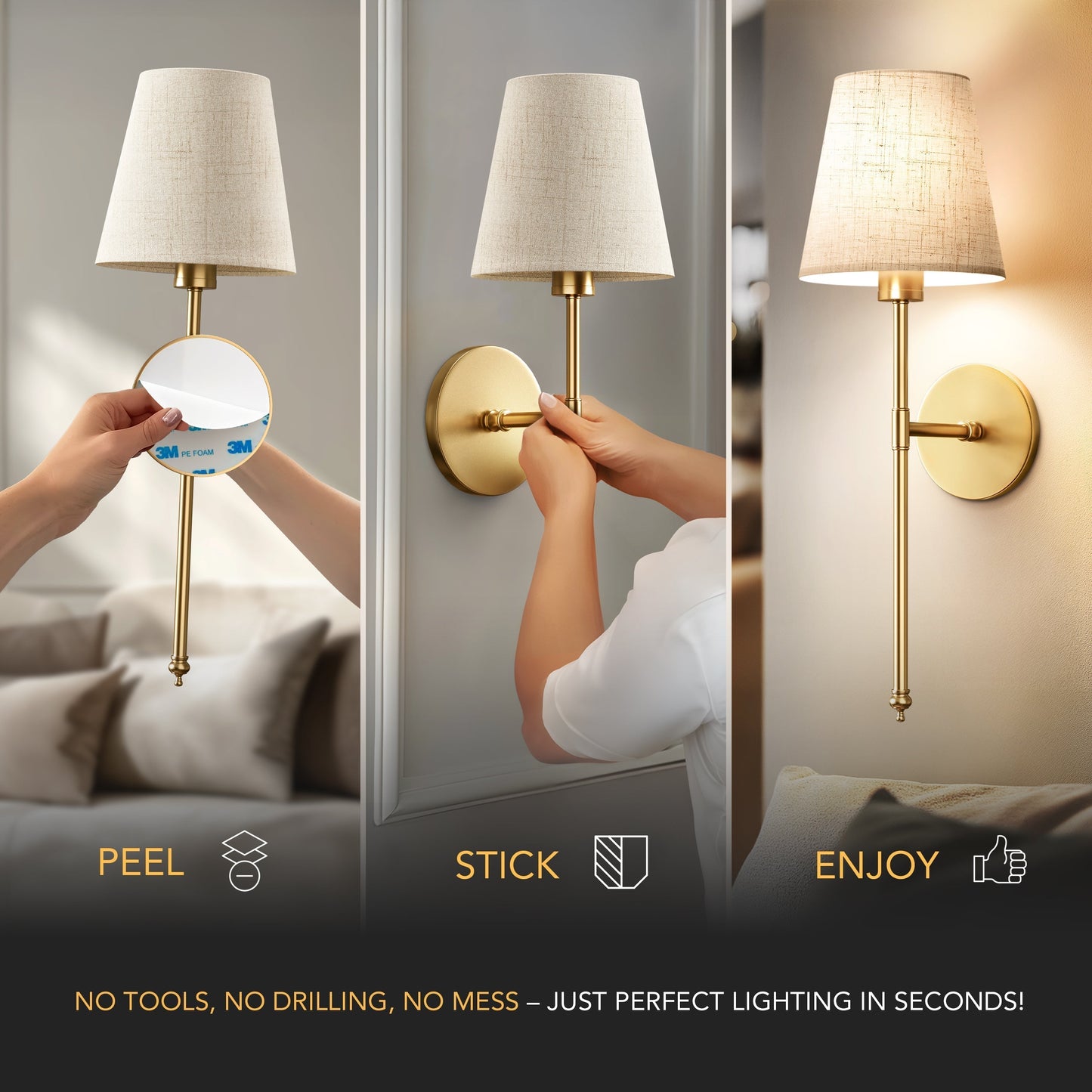 SURREE™ - WIRELESS SAND WALL SCONCES (SET OF 2)